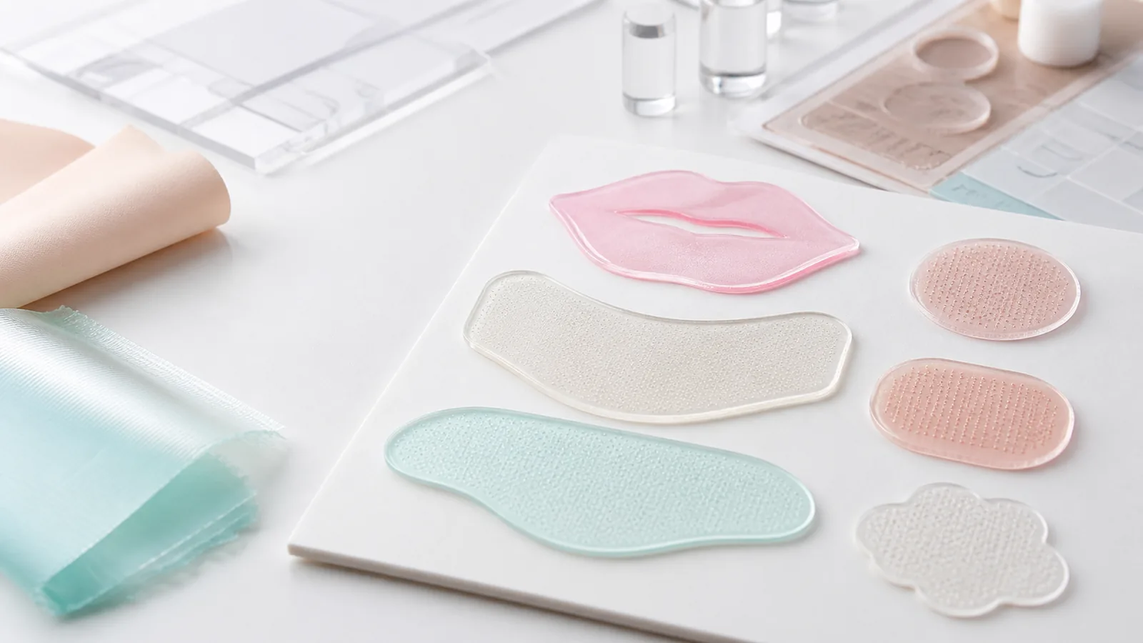 Custom lip neck and body cosmetic microneedle patch shapes
