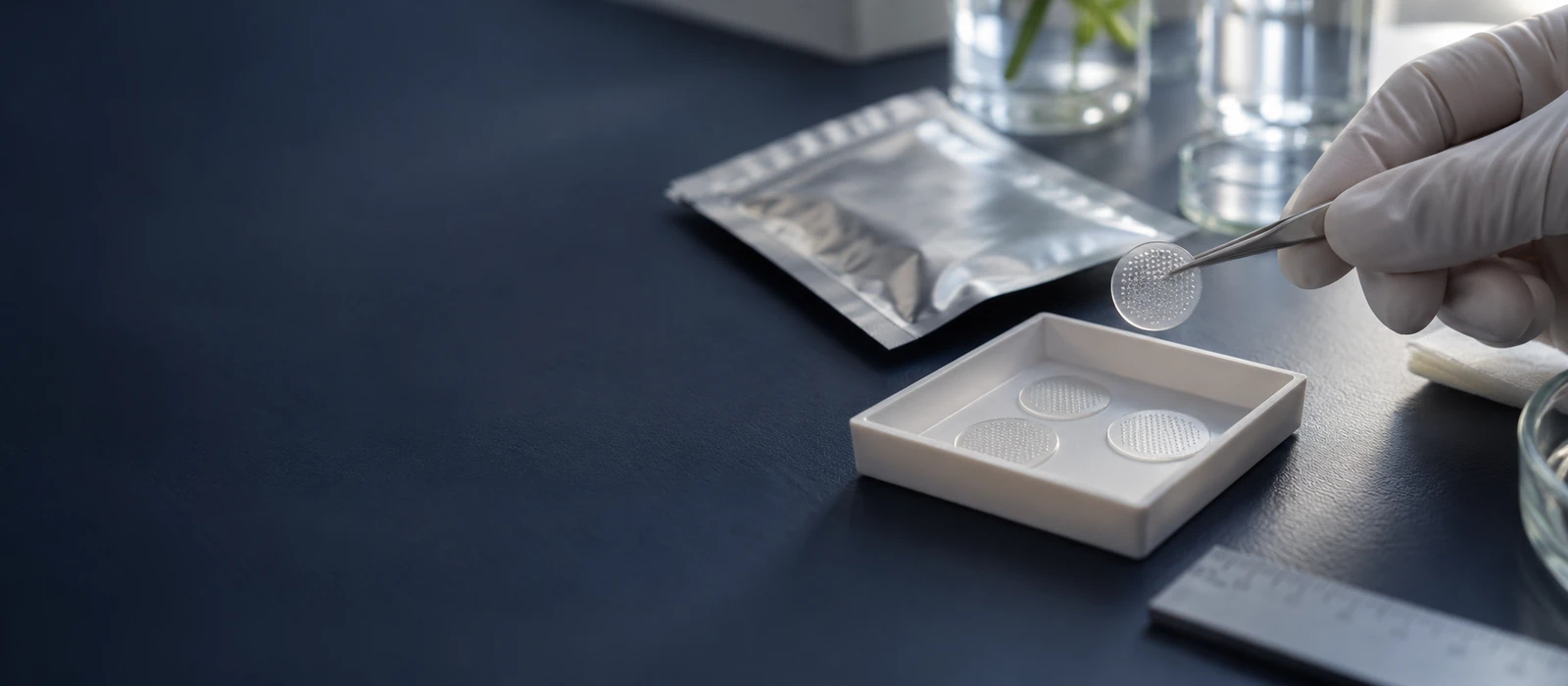 Round and square cosmetic microneedle spot patch formats