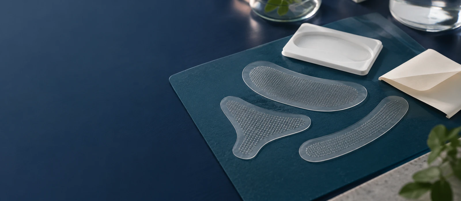 Targeted wrinkle cosmetic microneedle patch shapes